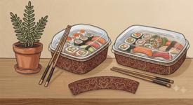 Opakowania na sushi z nadrukiem